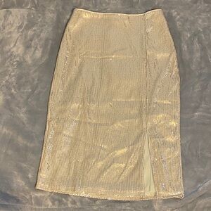 Time and Tru Gold Sequin Pencil Skirt